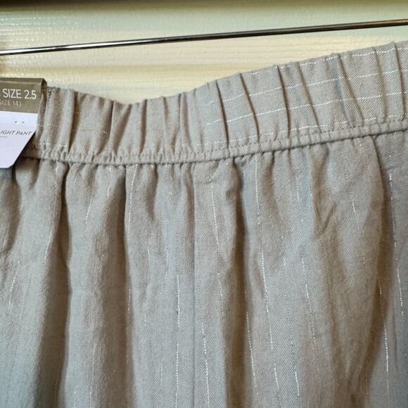 Chico's NEW Pants 2.5 Elasticized Waist Silver Pinstripe (Women's 14) - Picture 9 of 10